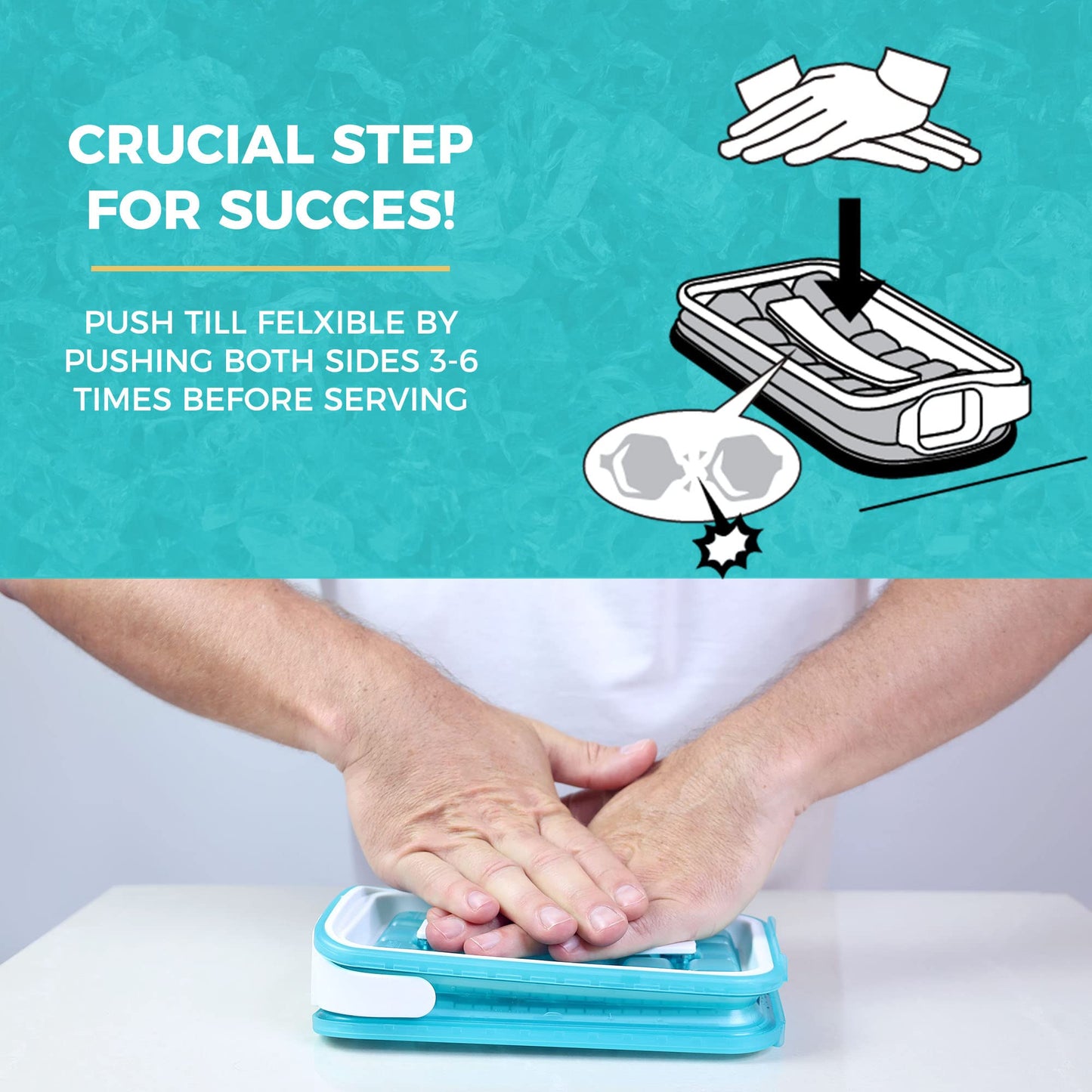 Ice Cube Tray with Lid - NO SPILL Innovative Patented Ice Tray for Freezer - NO TOUCH Silicone Ice Cube Tray for Freezer - This Ice Maker Makes 18 Cubes/Serv and 54/Day - Ice Cube Mold by ICEBREAKER