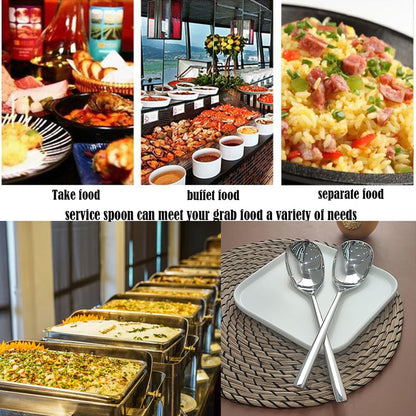SIAIQIANG Extra-Large Serving Spoon,12 Inch Premium Food-Grade 18/10 Stainless Steel,Heavy-Duty Buffet Spoon with Ergonomic Long Handle (1 Pack)