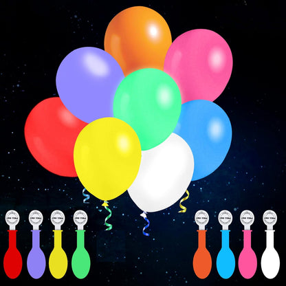 LED Balloons Flashing, 32 Pack, 8 Colors Light Up Balloons for Glow in the Dark Party Supplies