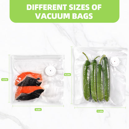 Reusable Vacuum Sealer Bags for Food, 20 BPA-Free Medium (8 x 8in) Food Storage Bags, Freezer, Odor-Resistant, Leak-Proof, Compatible with Vacuum Sealers