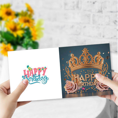 JBTM24 8 Pack 5D DIY Diamond Painting Cards Kit, Diamond Art Birthday Holiday Greeting Card, Art Crafts Kit Creative Gift with Envelope, Card Making Kits for Adults, Birthday