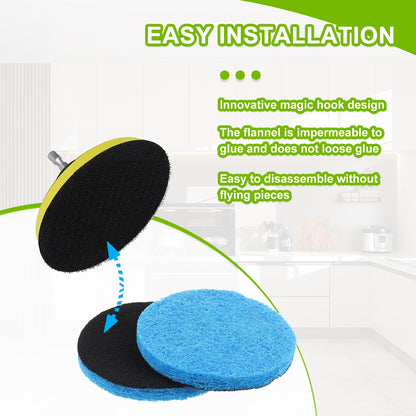 EPLZON 16pcs Microfibre Pads Power Scrubber Pads Set Electric Scrubber Replacement Scouring Pads fit for Dremel Versa Scouring Pads,Blue