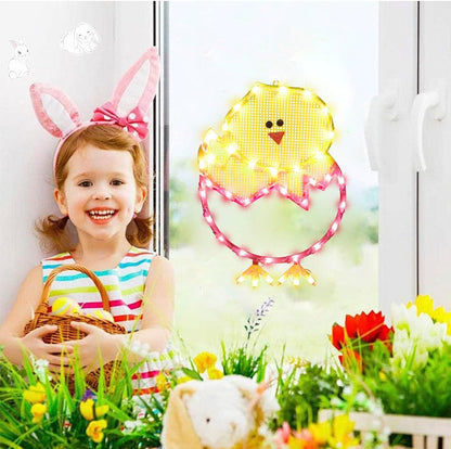 17" LAMPHOME Lighted Hatching Baby Chick in Egg Easter Window Silhouette