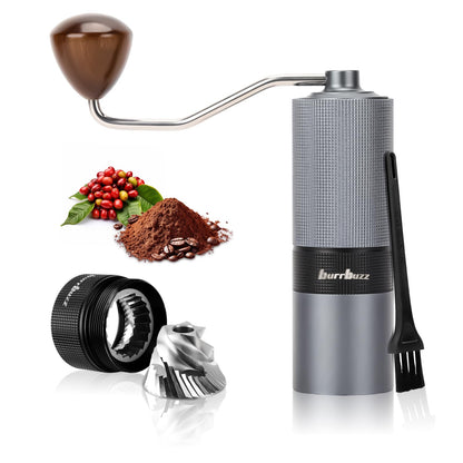 New MB1 Manual Coffee Grinder, Stainless Steel Conical Burr Coffee Grinders, Easy Cleaning, Hand Espresso Grinder Adjustable Settings for Pour Over,Cold Brew Travel Gift (Gray)