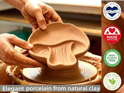 Ceramic Spoon Rest for Stove Top & Kitchen Counter Spoon Holder for Stove & Cooking Spoon Holder for Ladle Cute Spoon & Utensil Rest Spatula Rest, Mushroom Kitchen Decor & Accessories (Rustic Brown)