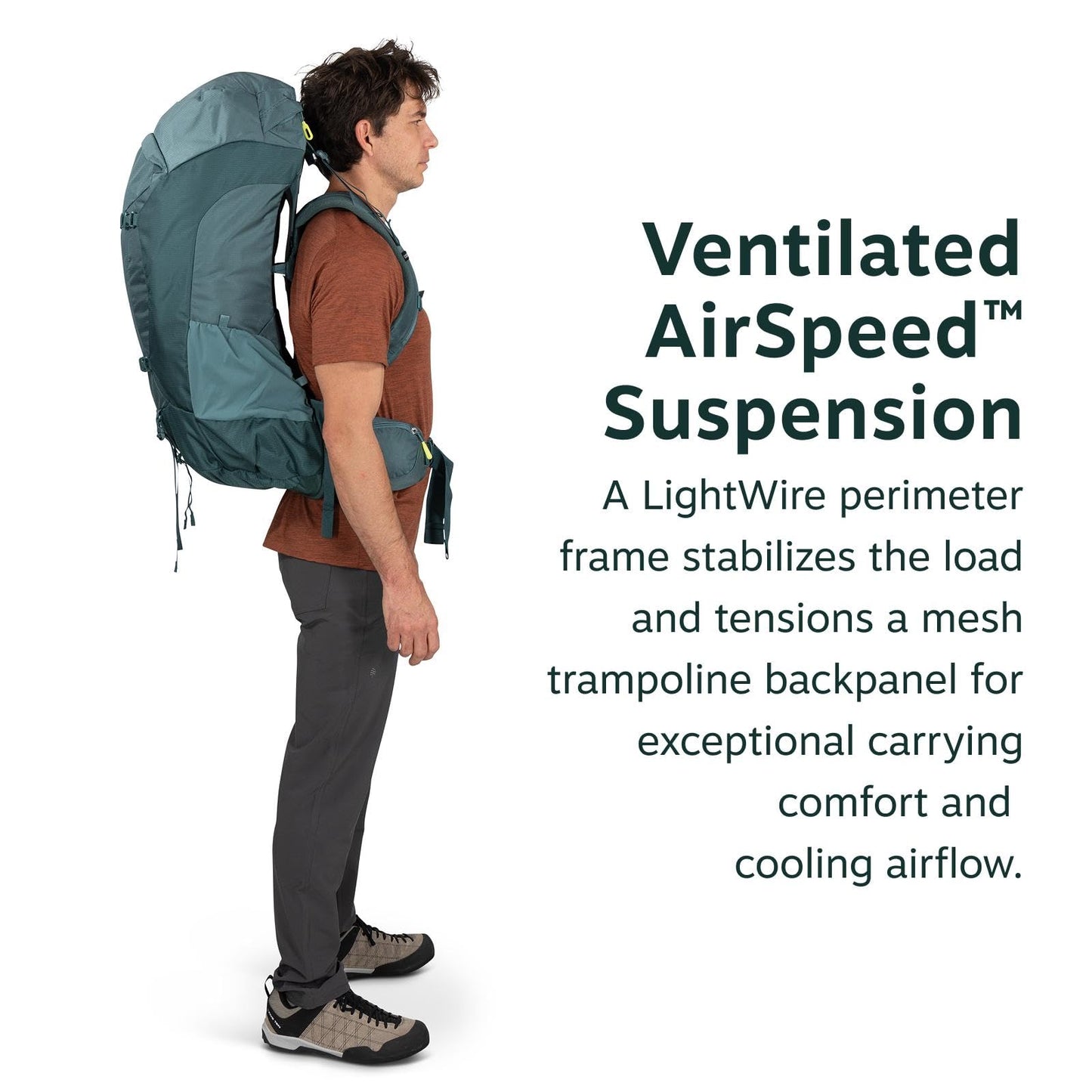 Osprey Farpoint Trek 55L Men's Travel Backpack - Hybrid Backpacking & Travel Bag with Internal Organization, Cascade Blue/Torrent Blue