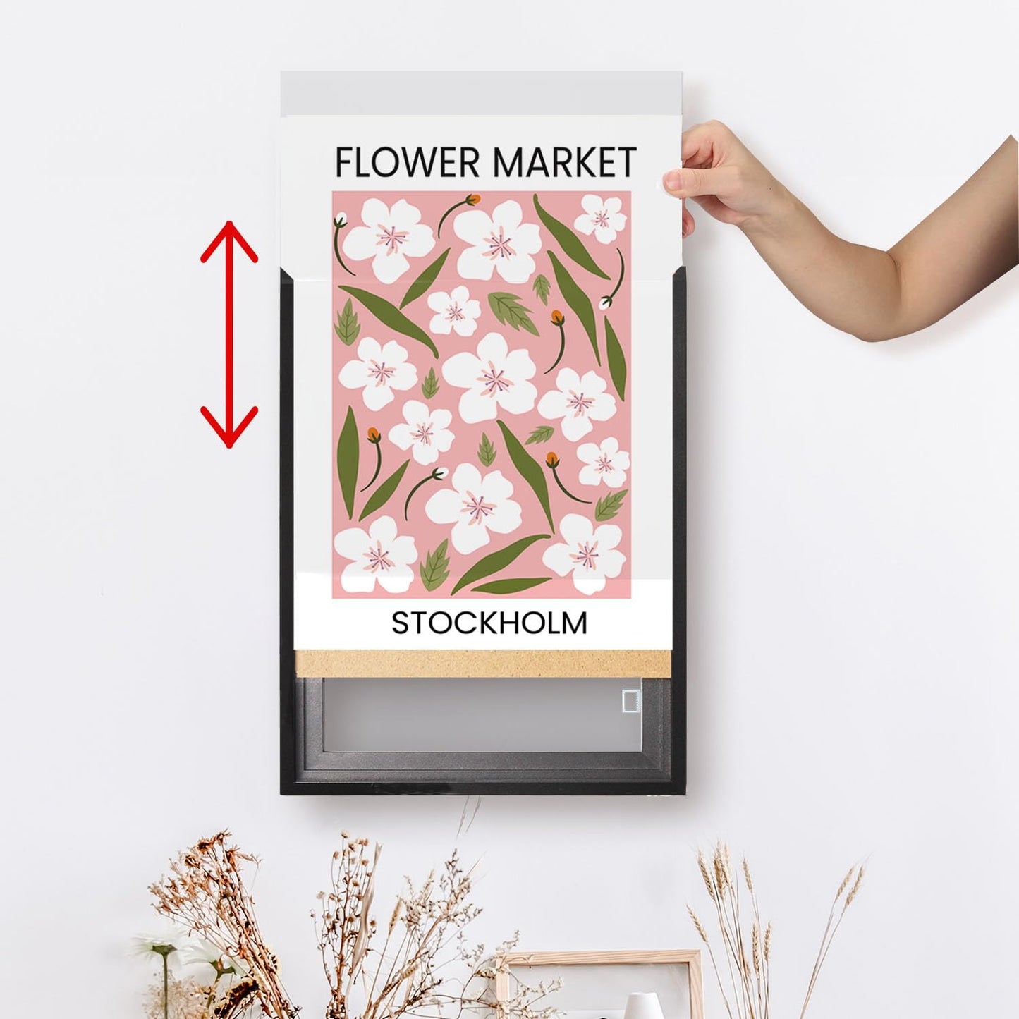Podronale 24x36 Snap Frame Black Poster Frames Set of 2 Front-loading Frame Metal Click Frame,Coating Aluminum Profile with High Definition Plexiglass