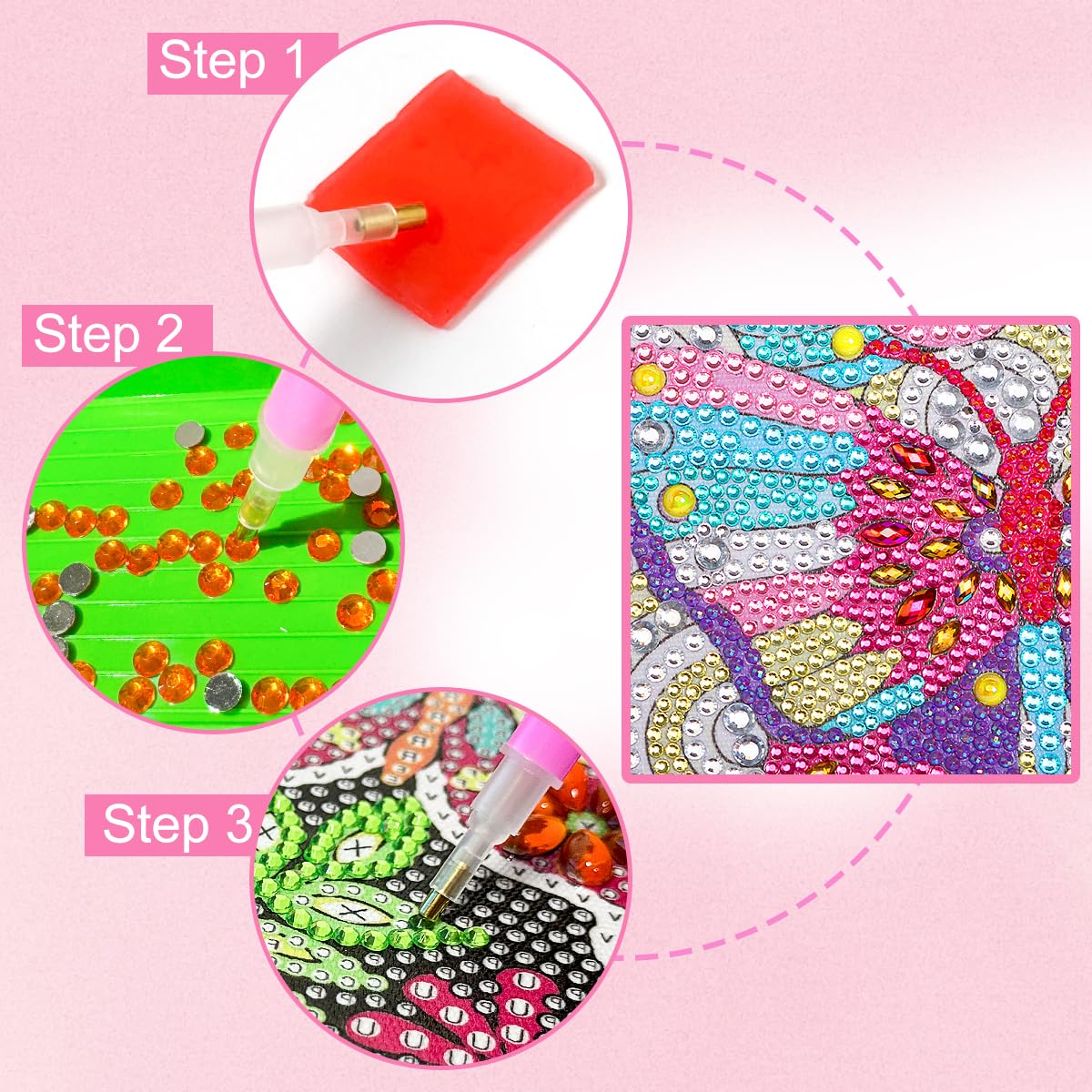 ZUYUSUT Diamond Art Painting Kits for Girls Ages 5-12 Kids Art and Crafts Gem by Number Kits with Wooden Frame for Children Birthday