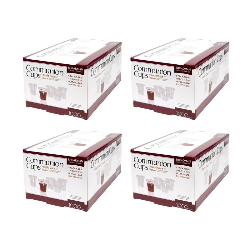 BROADMAN CHURCH SUPPLIES Plastic, Disposable, Recyclable Communion Cups, 4000 Count