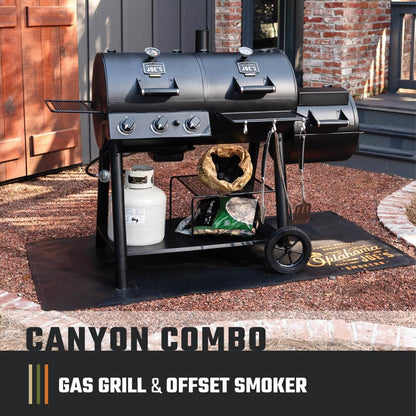 Oklahoma Joe's Canyon Combo Dual Fuel 3-Burner Propane Gas and Charcoal Smoker and Grill with 1031 sq. in. Cooking Area in Black