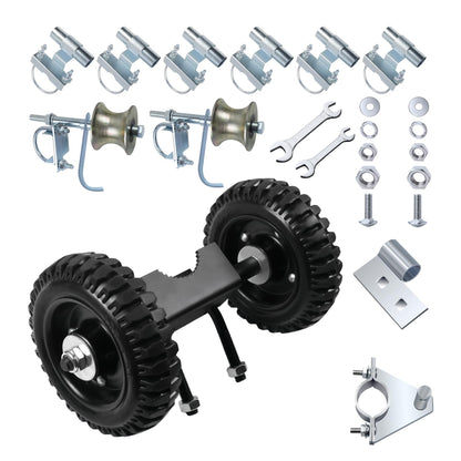 Jeogejin Rolling Gate Hardware Kit for Chain Link Gate Sliding Gate Hardware, Suitable for Sliding Gate Construction in Various Scenarios（Farm, Ranch, Yard）