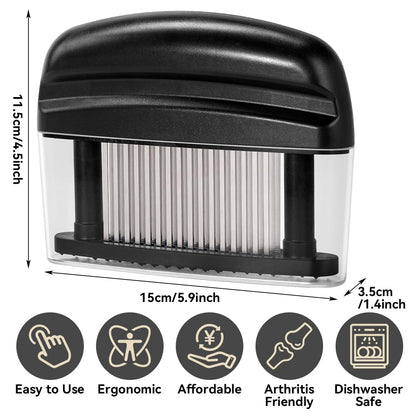 Badelite Meat Tenderizer with 48 Stainless Steel Ultra Sharp Needle Blades Heavy Duty Cooking machine for Tenderizing Beef, Turkey, Chicken, Steak, Veal, Pork, Fish etc