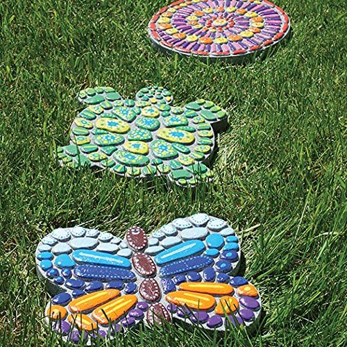 8 MindWare Paint Your Own Stepping Stone Butterfly, Rock Painting Kit, Stepping Stones Crafts for Kids Ages & up