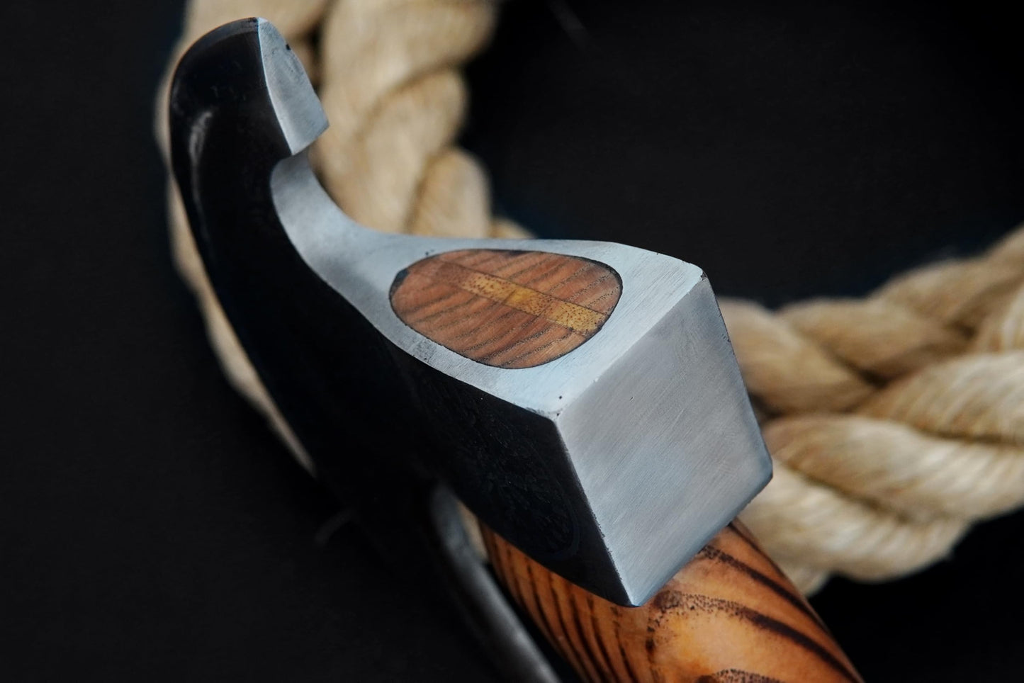 Handmade 8” Pizza Cutter, 6” Cutting Blade with Carbon Steel, Leather Sheath, Skull Design, Viking Style Pizza Cutter Axe Design. Multi-Purpose Cutter… (Dark Wood Handle)