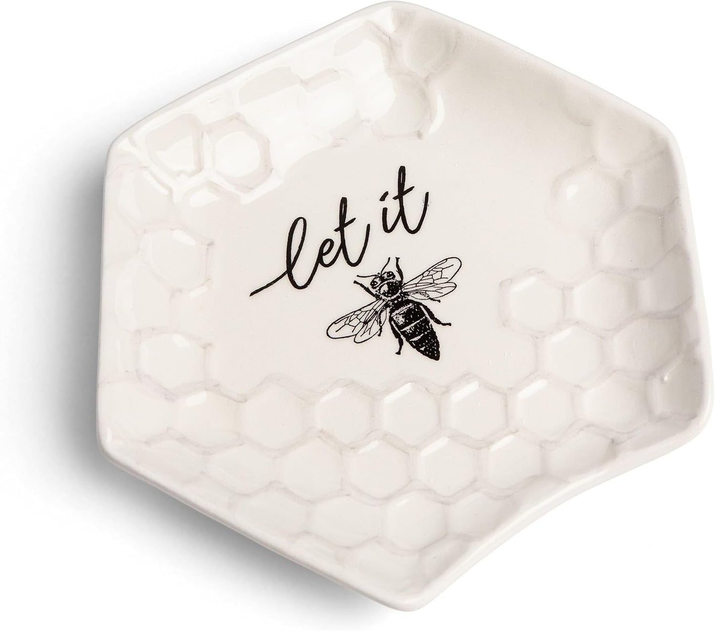 Youngs Ceramic Bee Spoon Rest, Large Spoon Holder for Cooking Spoons, Spatula, Ladle, Heat Resistant Utensil Rest, 5"x5"