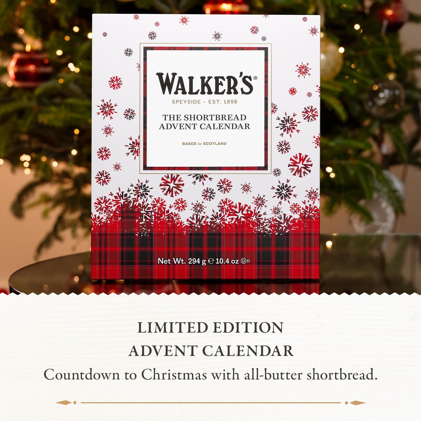 Walker’s Advent Calendar - Limited Edition Shortbread Cookies from Scotland | 24 Count (10.4 oz) - Festive Shapes & Flavors