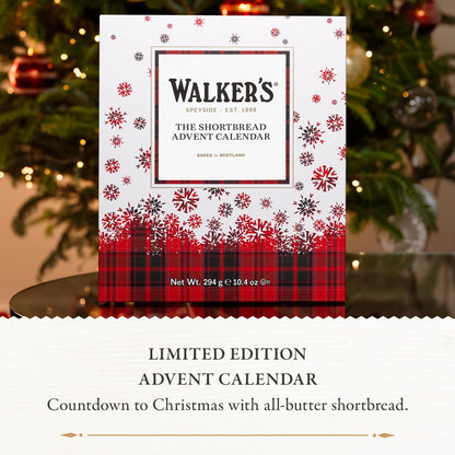 Walker’s Advent Calendar - Limited Edition Shortbread Cookies from Scotland | 24 Count (10.4 oz) - Festive Shapes & Flavors