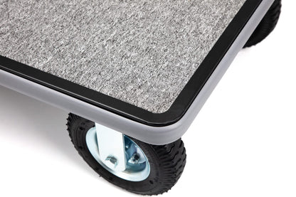 Wholesale Hotel Products Chrome Steel Luggage Cart – 800lb Capacity – Bellman Cart w/ 6” Air Filled Tires & Gray Carpet, for Hotel, Resorts, Condos, Commercial Use (Value Valet Series)