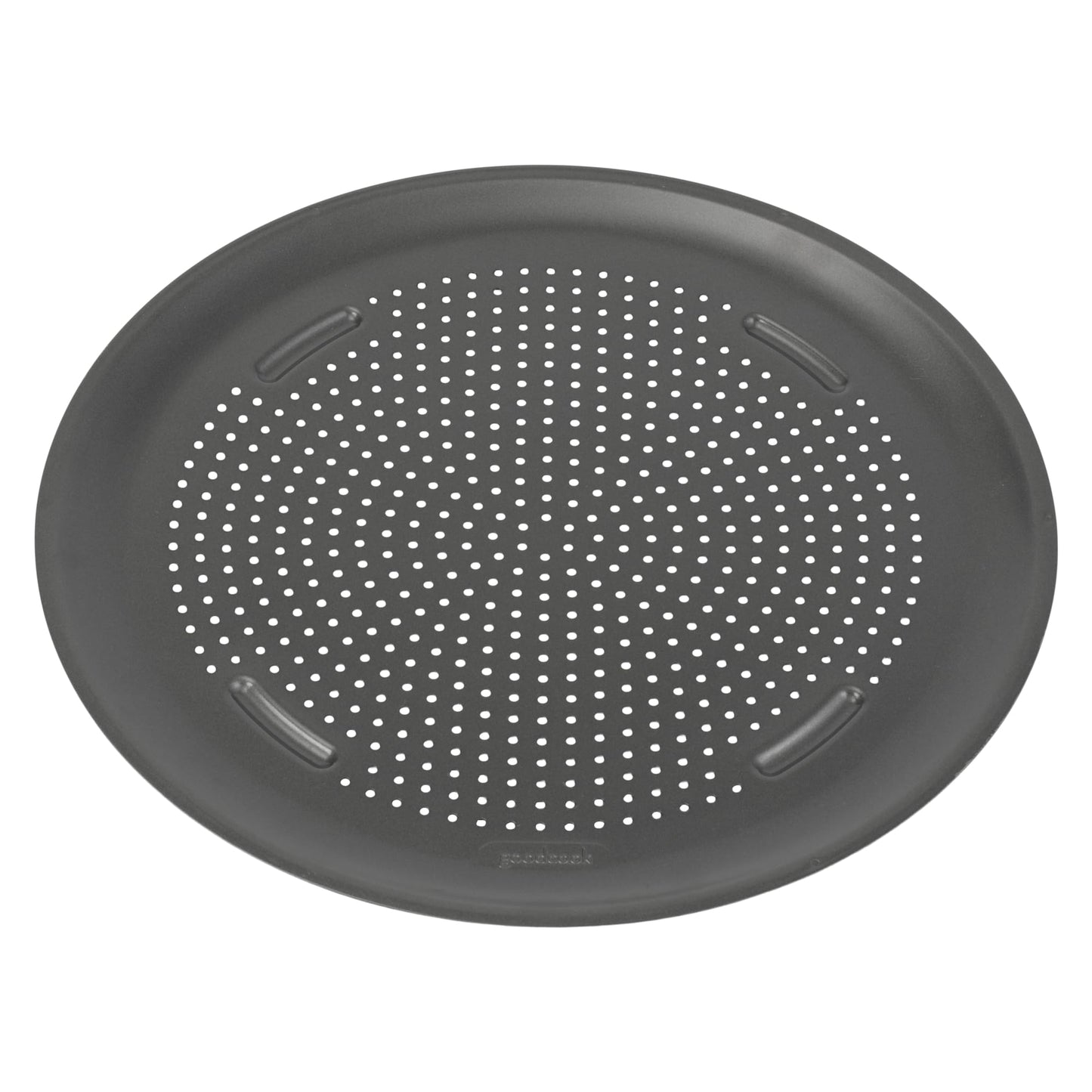GoodCook AirPerfect Insulated Nonstick Carbon Steel Pizza Pan with Cutting Guides, Perforated Nonstick Pizza Pan, 15.75-Inch, Gray