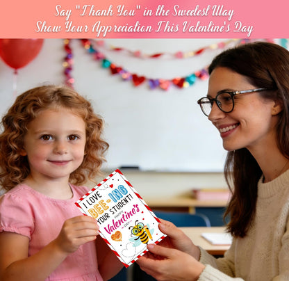GMEMNOV 6 Pack Teacher Valentine Cards with Envelopes - Valentine's Day Cards for Teachers from Students, Bulk Thank You Cards, Teacher Appreciation Gifts, Classroom Valentine Card Set