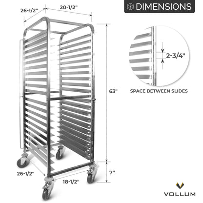 Front-Load Knock Down Bakery Rack All Stainless Steel, for Full Size Sheet Pans (1, For 20 trays)