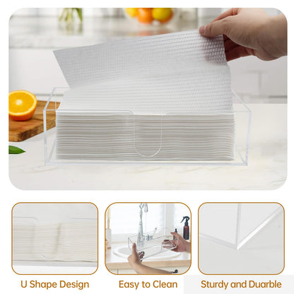 Acrylic Countertop Paper Towel Dispenser, Bathroom Paper Towel Holder, Clear Acrylic Napkin Holder (3mm Acrylics) Multifold C-Fold, Z-Fold, Trifold Paper Hand Towel Dispenser for Bathroom Toilet