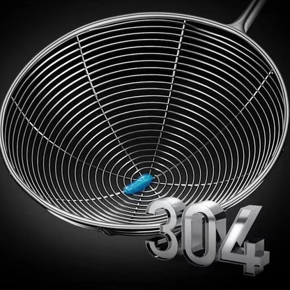 Zmeni Spider Strainer Skimmer Spoon - 5.4 Inch Stainless Steel Mesh & Wooden Handle - for Deep Frying, Pasta, Stir Fry, Hot Pot, Tempura - Easy Drain Kitchen Utensil