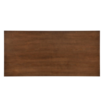 84" Mid Century Modern Dining Table for 6-8 Farmhouse Wood Kitchen Dining Room Table with Fluted Pedestal Base Large Rectangle Dinner Tables for Kitchen Dining Living Room, Walnut