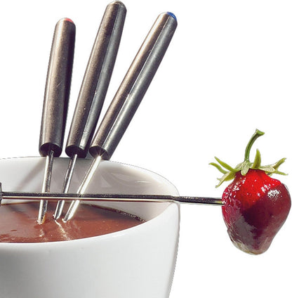 Cilio Porcelain Chocolate Fondue Set, White, 5-Inch x 10-Inch