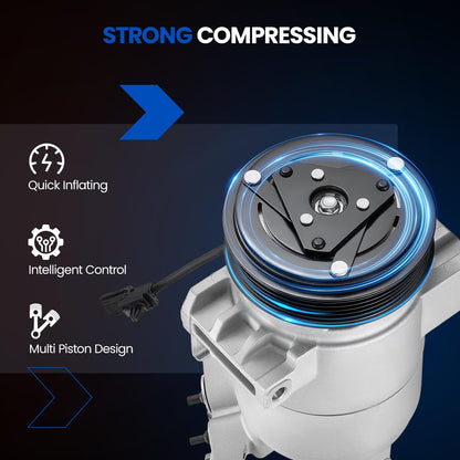 SYKRSS 98465 Air Conditioning A/C Compressor with Clutch Compatible with Chevrolet City Express 2015-2018 2.0L L4, Compatible with Nissan NV200 2013-2020 2.0L L4