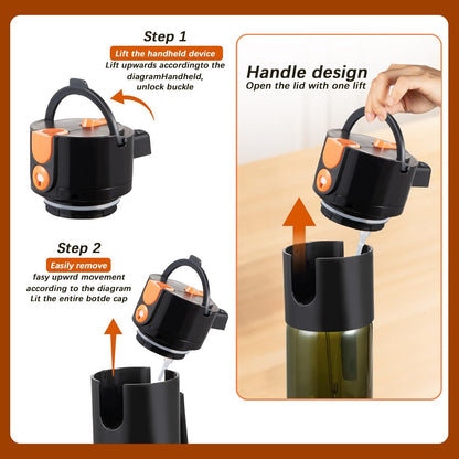 2 1 17oz/500ml Glass In Olive Oil Dispenser Bottle for Kitchen Gadgets, Olive Oil Sprayer for Cooking (Light Blockage