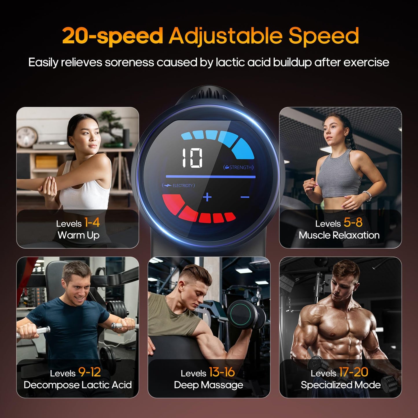 AERLANG Massage Gun with Heat Deep Tissue Back Massager Neck Massager for Pain Relief,Muscle Percussion Massage Gun, Birthday Gifts for Man Women Dad him Handheld Message Gun with 7Heads&Silent