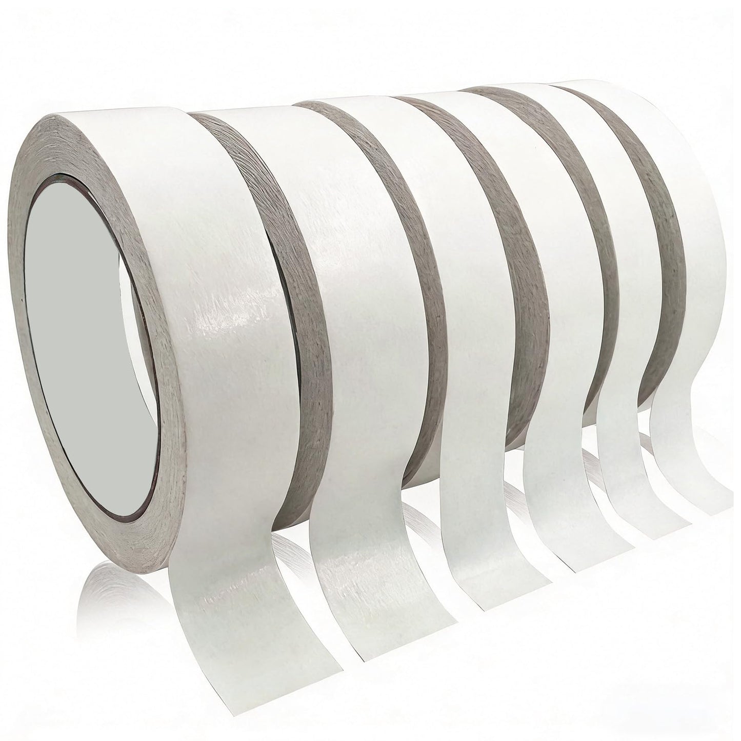 Double Sided Tape for Clothes, Fabric Tape, Double-Sided Hem Tape for Hemming, Clothing, Scrapbook Supplies, Gifts Box, Scrapbooking, Tear-by-Hand, 6 Roll Heavy Duty Multi-Size Adhesive Tape