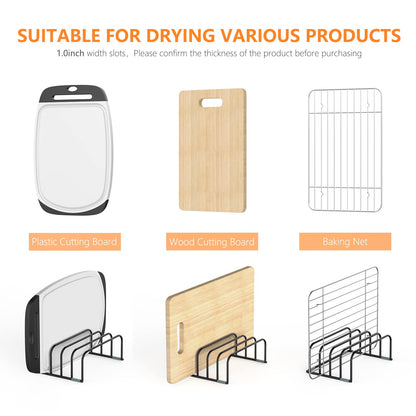 KORRTFID Cutting Board Storage Rack, Compact Cutting Board Organizer, Chopping Board Storage Stand Rack, Bakeware & Cookie Pan Sheets Organizer (1.0 Inch Width Slots)