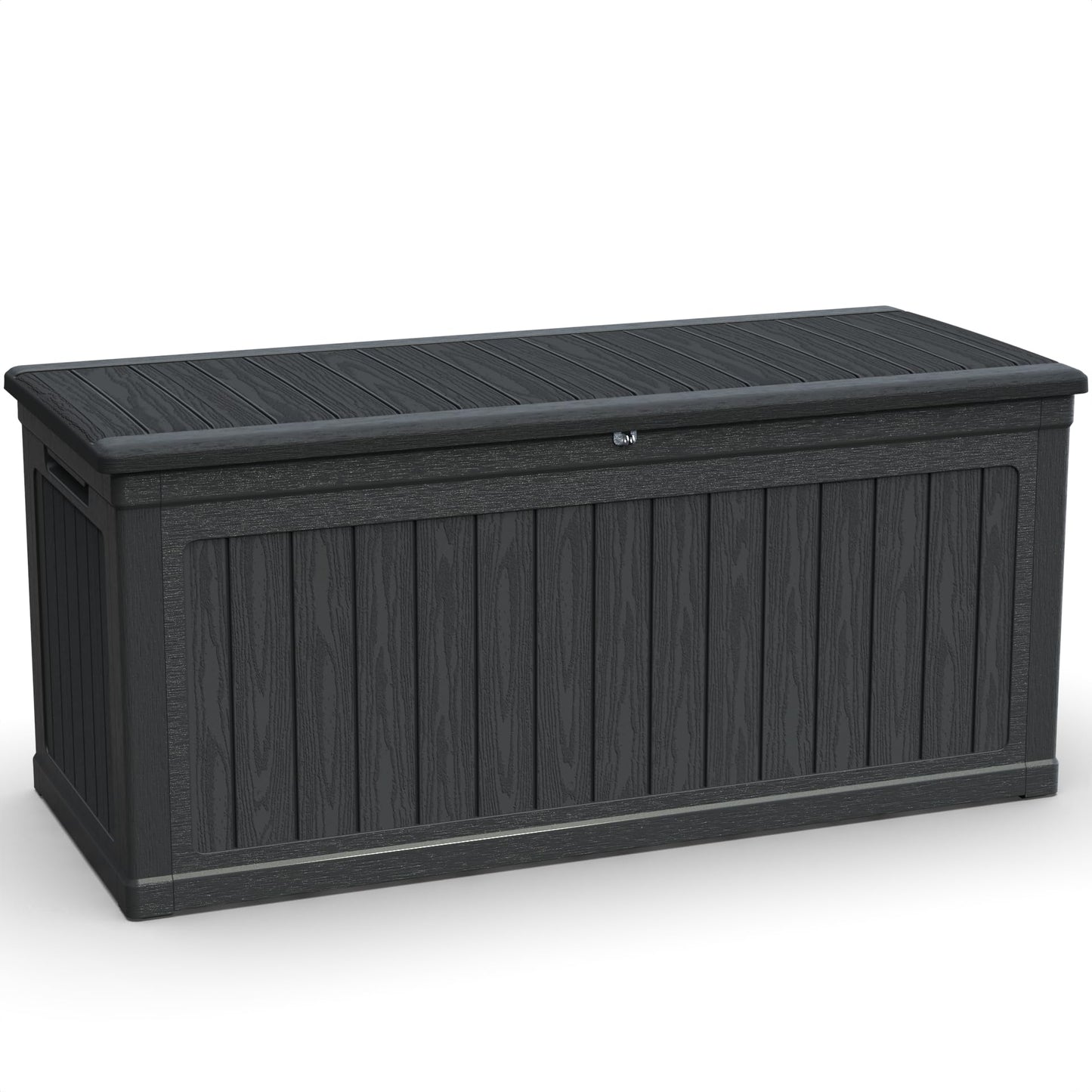 BLUECC Outdoor Deck Box Waterproof, Extra Large Plastic Patio Storage Cabinet with Lockable Black 68"*32"*34"