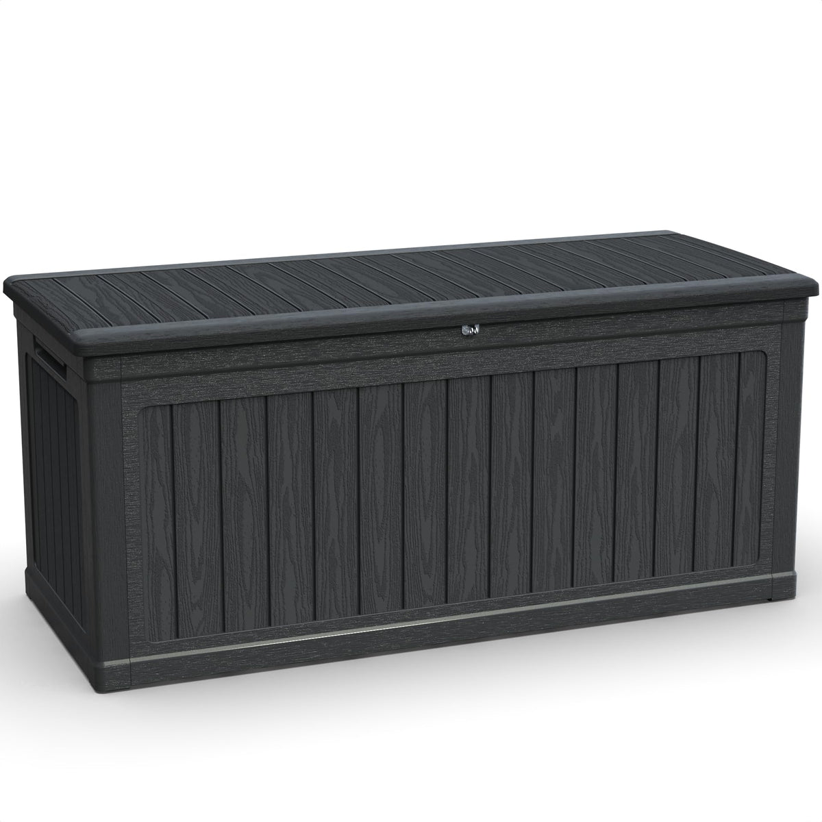 WELBEST 260 Gallon XXL Outdoor Storage Box Waterproof Resin Large Deck Box for Patio, Yard, Garden Tools, Black