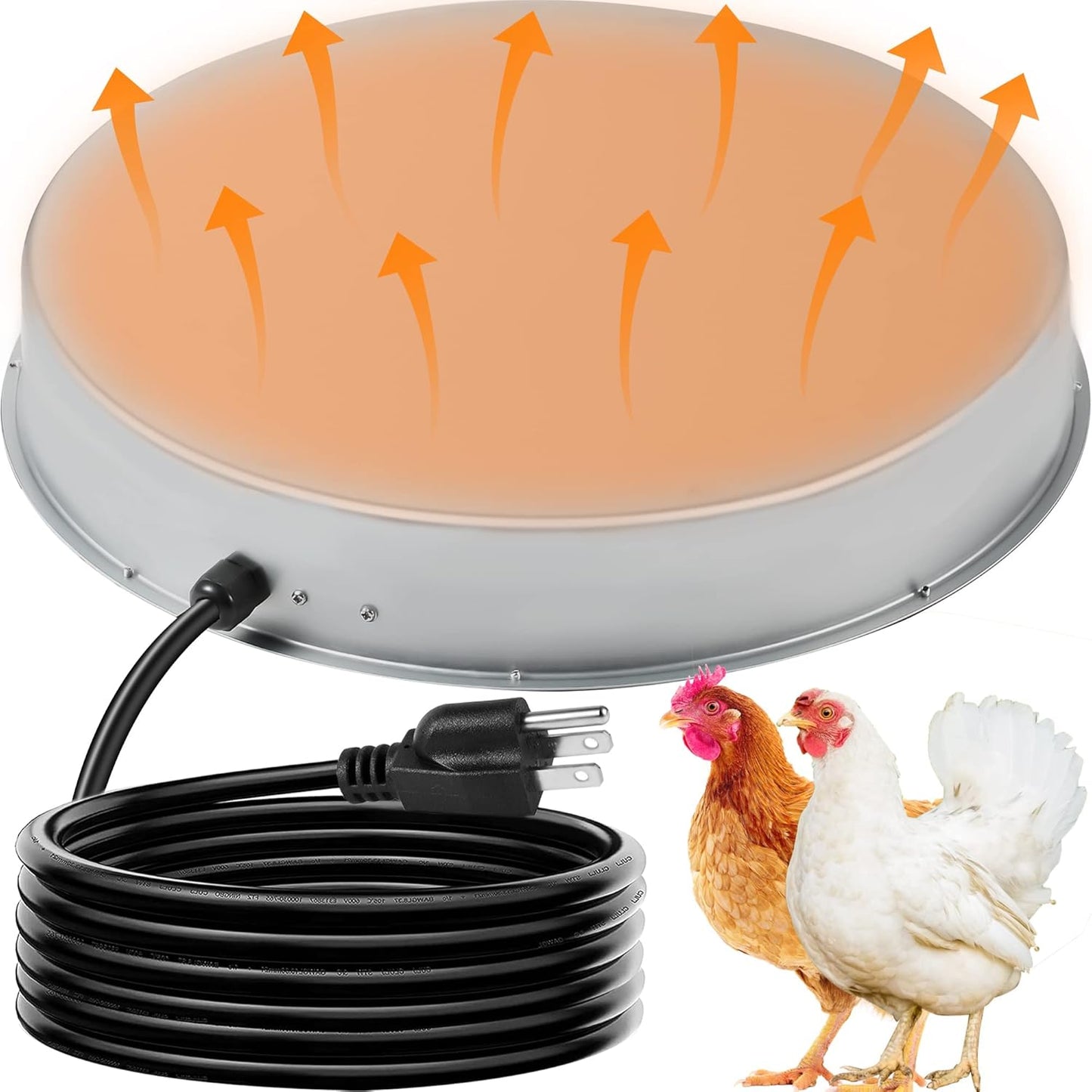 6 125W Poultry Chicken Water Heater: Chicken Water Heater Base for Winter, for Plastic/Metal Poultry Watere Under