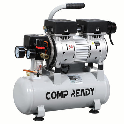8 Gallon Portable Air Compressor 1HP 2.5 CFM@90PSI 60dB Ultra Quiet Oil Free Air Compressor Ideal for Tire Inflation Pneumatic Tool Spray Painting