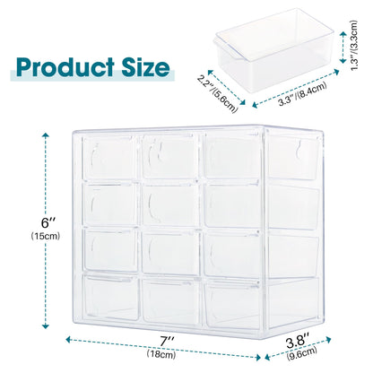 JOYMOMO Bead Storage Organizer Box with 12 Grids Clear Plastic Bead Storage Organizer (Beads Are Not Included)