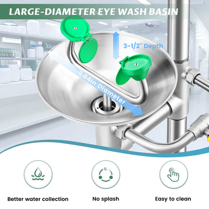Huanyu Eye Wash Station with Shower + Stand Up Eye Wash Station (1101 * 1) +(1207-1 * 1）