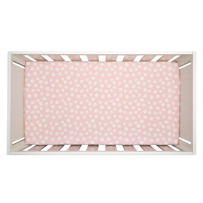 Lambs & Ivy Daisy Dreams Breathable 100% Cotton Baby Fitted Crib/Toddler Sheet