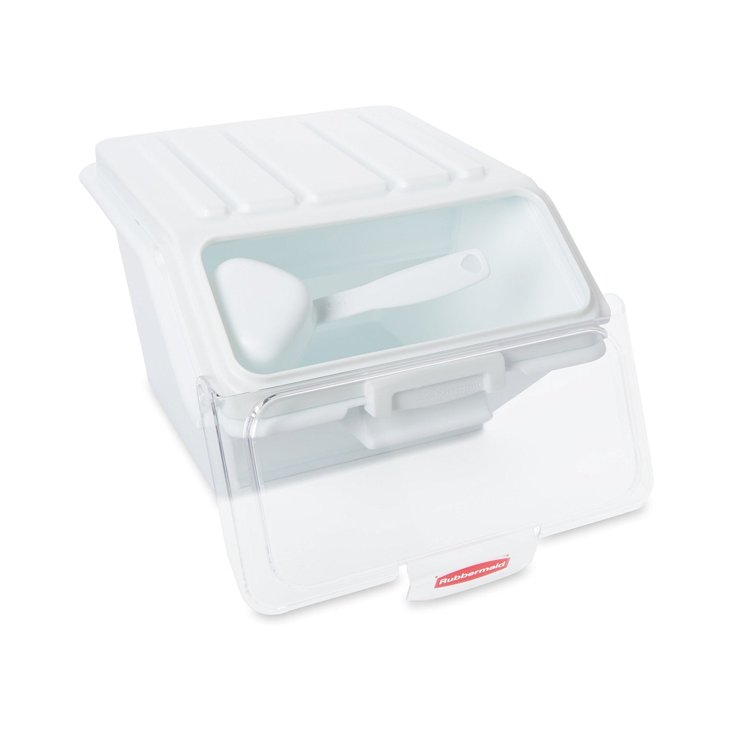 Rubbermaid Commercial Products ProSave Shelf Food Ingredient Bin with Scoop 40-Cup White Kitchen Food Storage Sugar/Grains/Rice/Baking Supplies