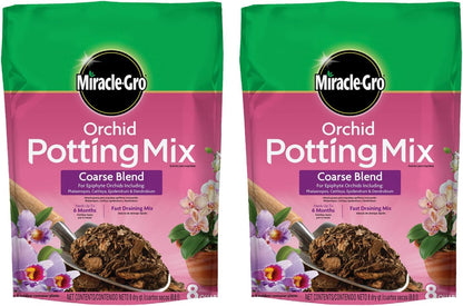 Miracle-Gro Orchid Potting Mix - Coarse Blend for Healthy Growth | 8qt, 2-Pack