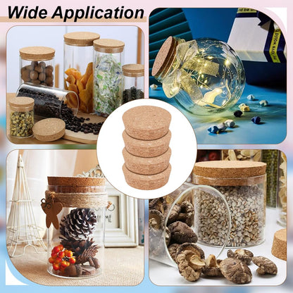 BENECREAT 6pcs Cork Bottle Stoppers, Tapered Design, 3" Diameter, Beige, Conical with Round Top