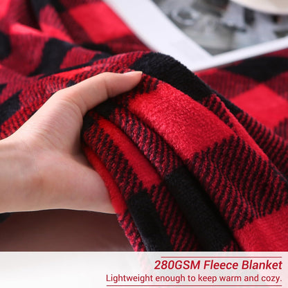 Viviland Checkered Blanket Throw, Soft Fuzzy Cozy Buffalo Plaid Blanket for Couch, 50x60 Inches