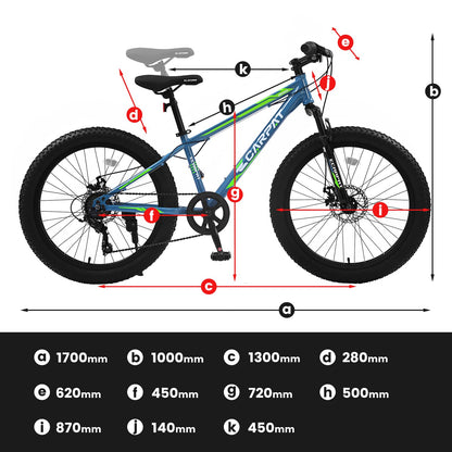 richvelo 26 Inch Fat Tire Bike Adult/Youth Full Shimano 7 Speeds Mountain Bike, Dual Disc Brake, High-Carbon Steel Frame, Front Suspension, Mountain Trail Bike, Urban Commuter City Bicycle
