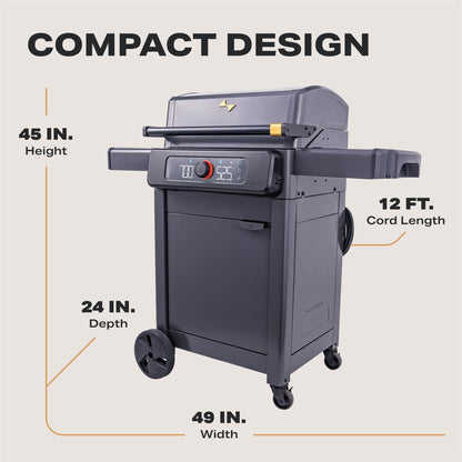 Current® Model G Dual Zone Grill, Smart Electric Outdoor Grill with 200-700°F Range for Searing & Roasting, Digital Precision, Independent Heat Zones, Apartment-Friendly & Weather-Resistant, Slate