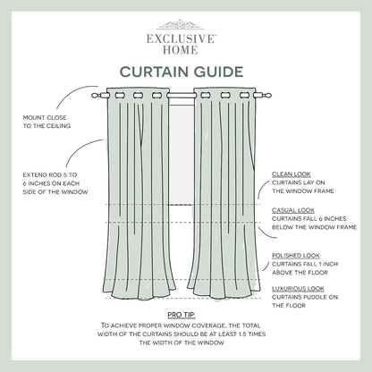 Exclusive Home Canopy Stripe Grommet Top Curtain Panel - 54"x108", Kiwi/Sand, Set of 2