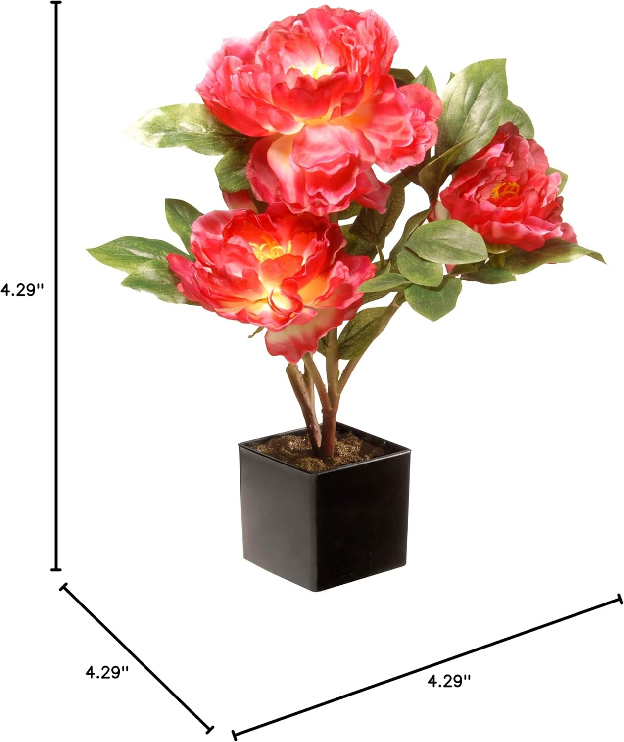 National Tree Company Artificial Flowers - Fuchsia Peony, 15 in, Includes Ceramic Pot Base
