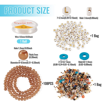 Spritewelry Friendship Bracelet Making Kit with Glass Seed Beads 8mm Clay Beads Bracelet Making Kit for Adults Letter Bead for Jewelry Making DIY Crafts Gift Supplies 1 Bag